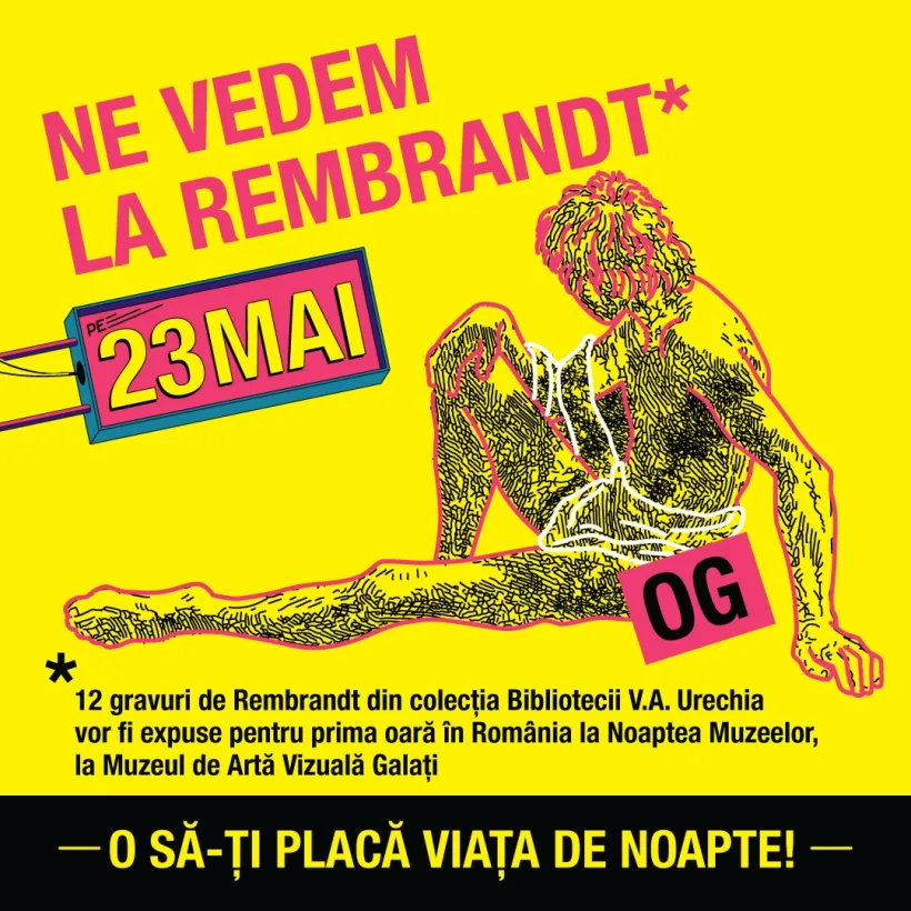 Rembrandt la Noaptea Muzeelor. Expoziție unică la Muzeul de Artă Vizuală Galați