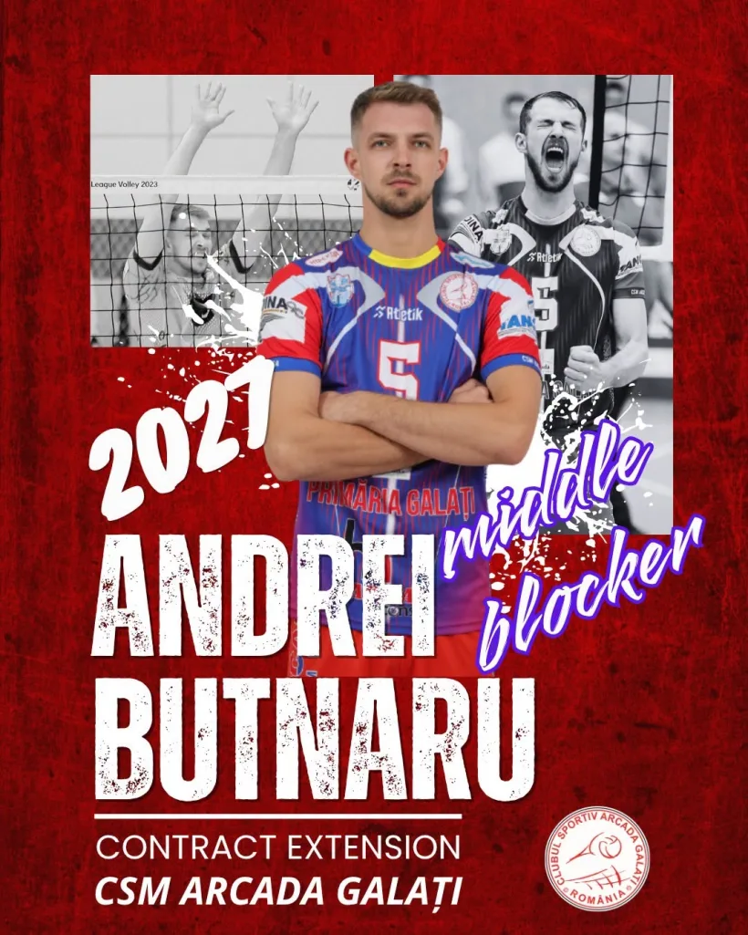 Andrei Butnaru, jucător CSM Arcada: „Mă bucur că rămân la Galaţi şi abia aştept noul sezon pentru a relua lupta pentru trofee!”