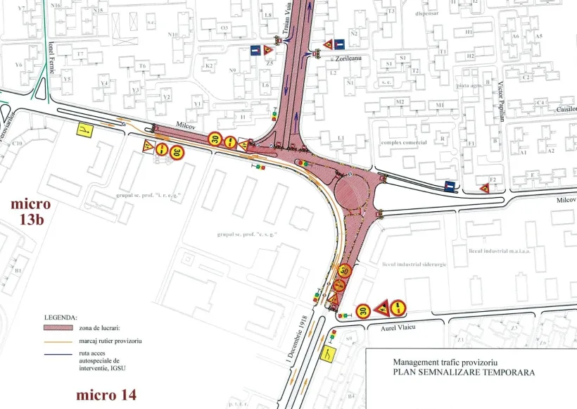 Lucrări și restricții rutiere în Piața Berthelot din Galați, din 28 septembrie