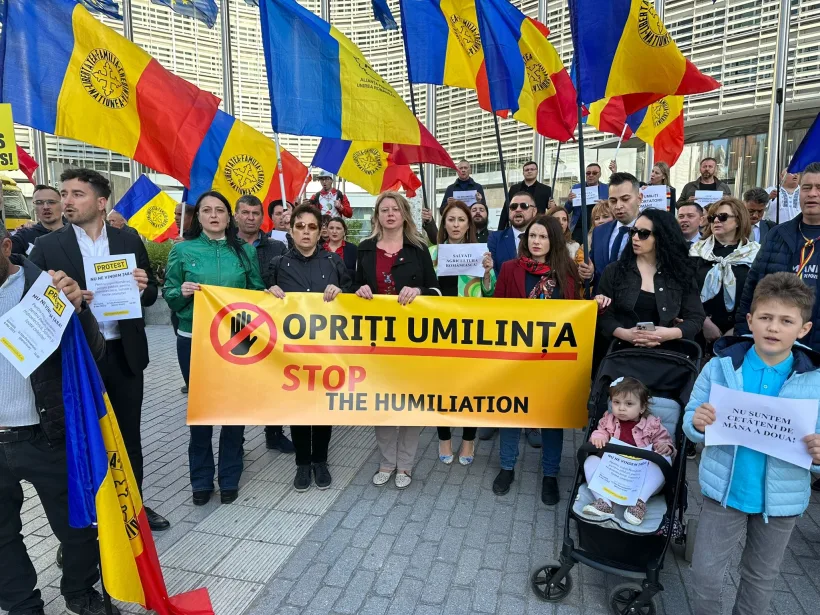 AUR, protest la Bruxelles: românii nu sunt cetăţeni europeni de mâna a doua, iar drepturile noastre trebuie respectate