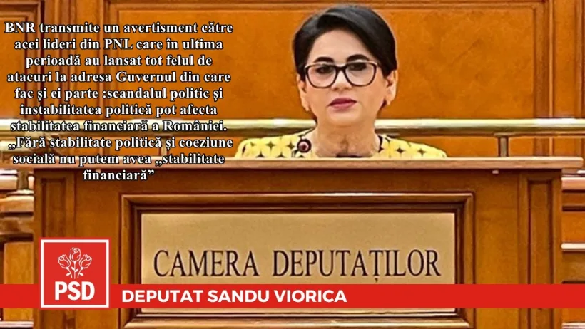 Deputatul Viorica Sandu: Guvernatorul BNR susține măsurile fiscale pregătite de Guvernul Marcel Ciolacu