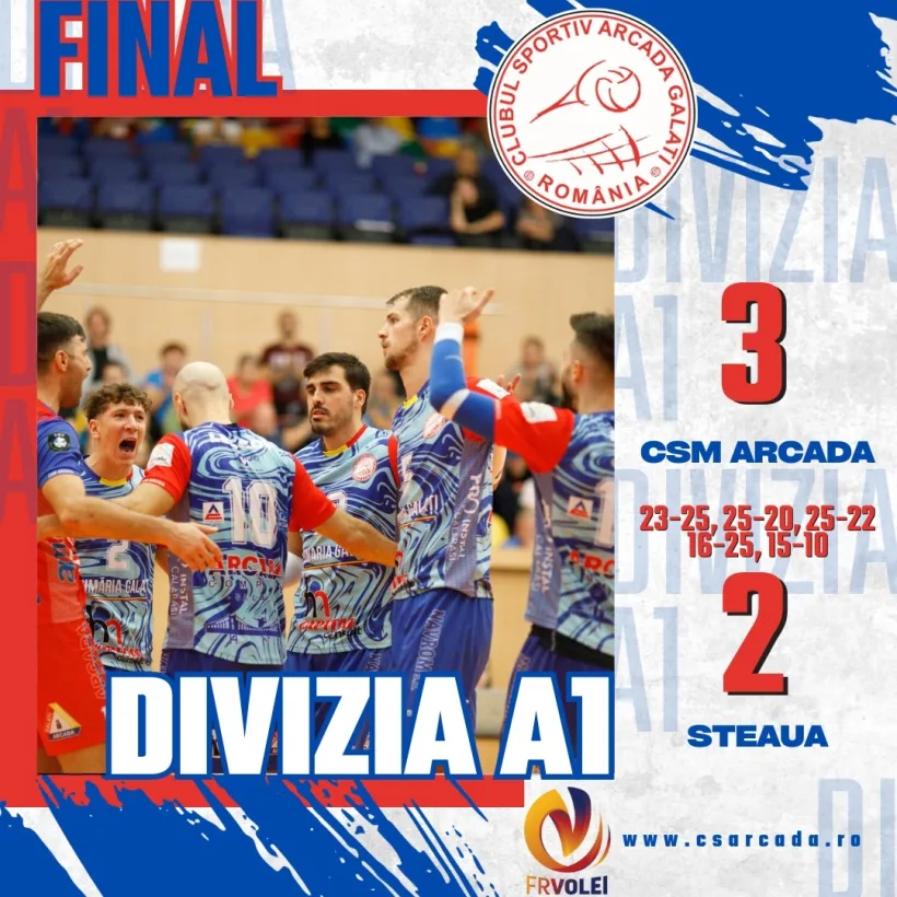 Campioana României, CSM Arcada Galaţi a învins vicecampioana Steaua