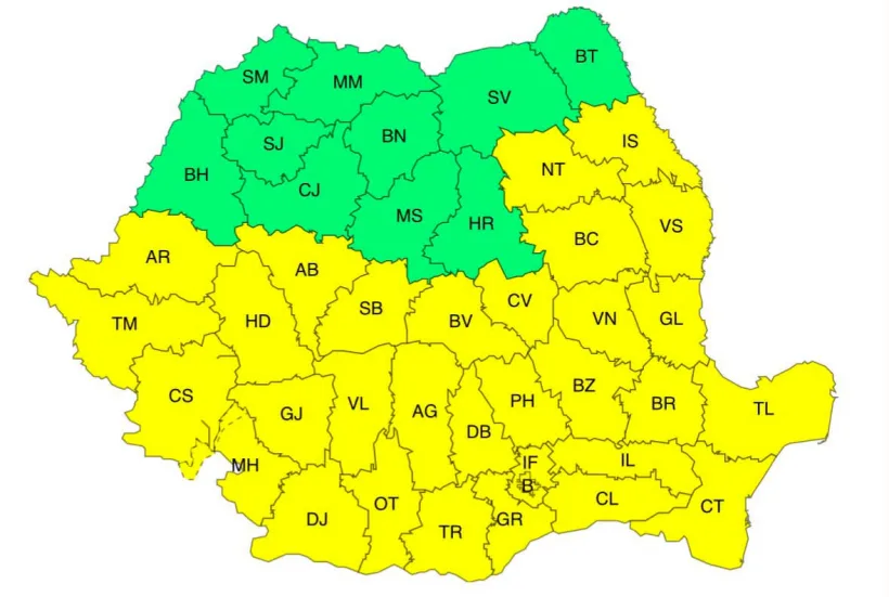 Sâmbătă, Cod galben de caniculă în Galați