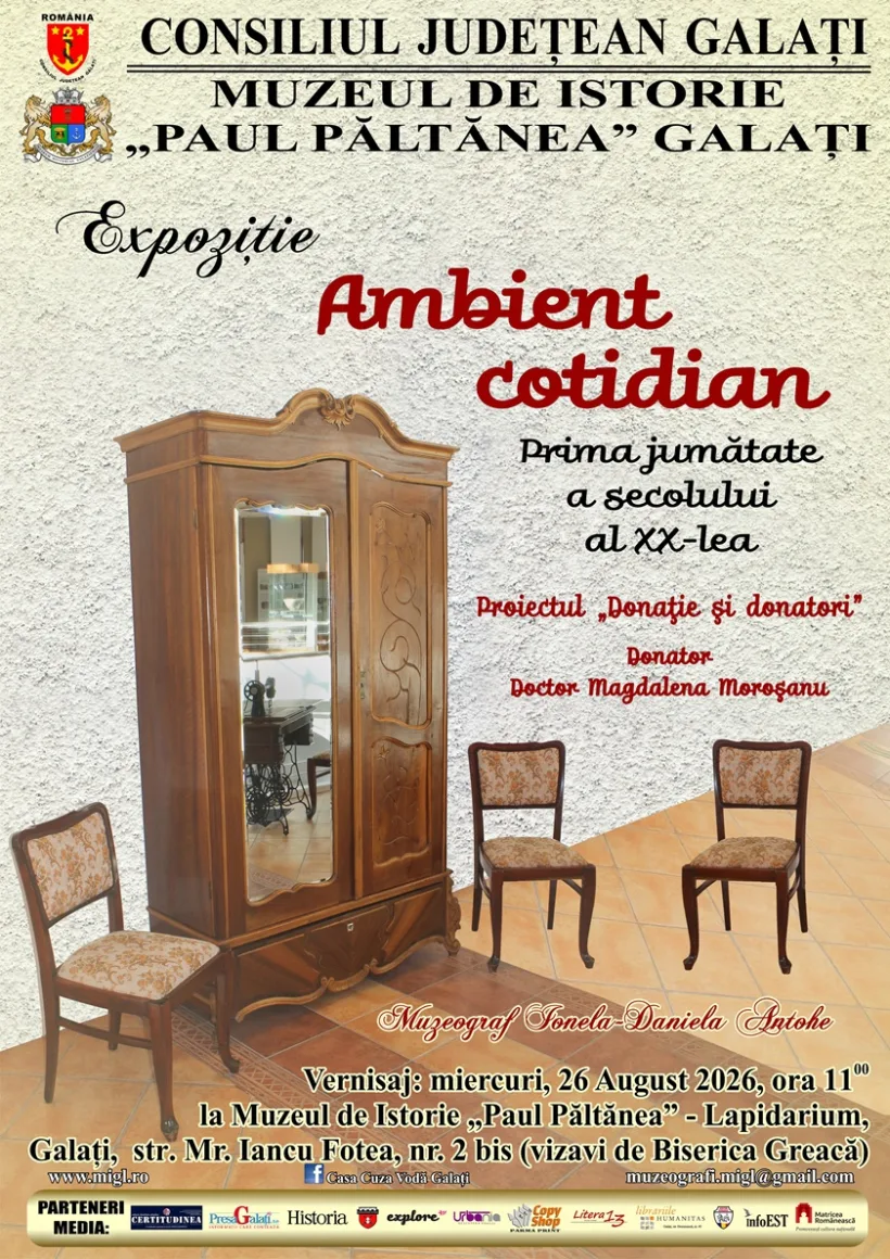 „Ambient cotidian din prima jumătate a secolului al XX-lea”, expoziție la Muzeul de Istorie Galați